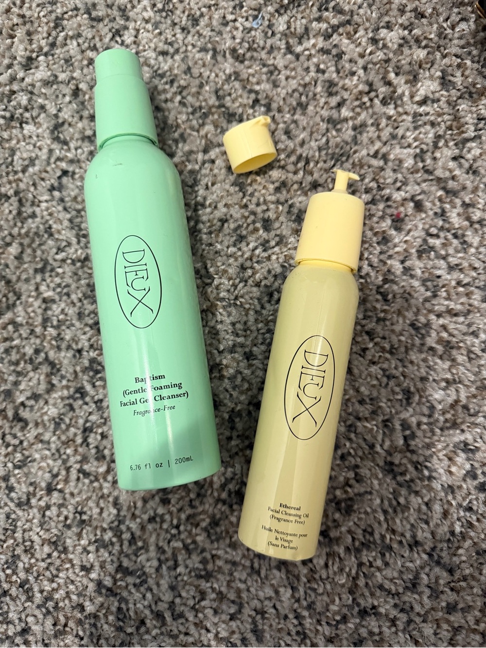 DIEUX Gentle Facial Cleanser & Cleansing Oil Duo — Mint Green & Pale Yellow